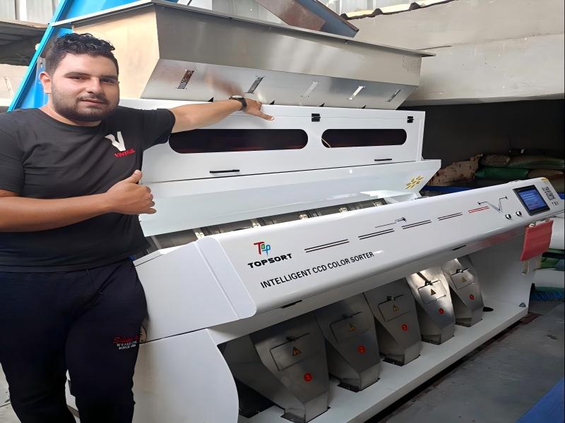 เครื่องคัดแยกสี TOPSORT 5 CHUTES ได้รับการติดตั้งอย่างสมบูรณ์แบบที่ไซต์งานของลูกค้า